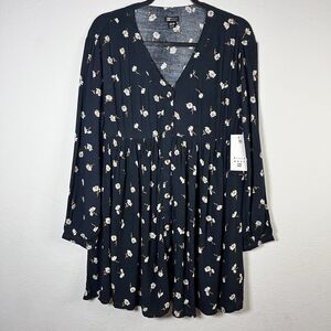 NEW Billabong Womens Black Floral Midi Dress Button Front Western boho Size XS